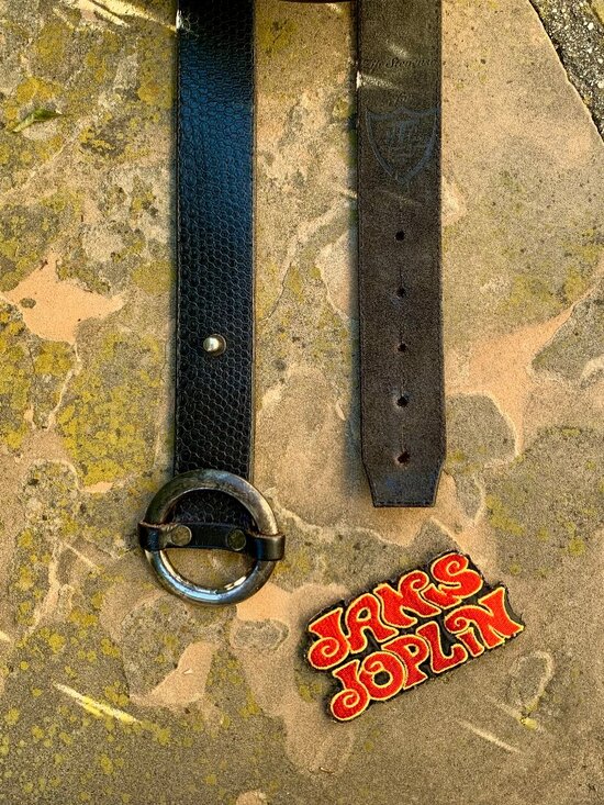 Vintage HTC Hollywood Trading Company rock, punk, goth leather belt main image 11